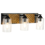 Arcadia Bathroom Vanity Light - Matte Black / Gold Leaf