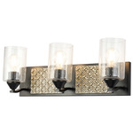 Arcadia Bathroom Vanity Light - Matte Black / Silver Leaf