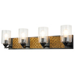 Arcadia Bathroom Vanity Light - Matte Black / Gold Leaf