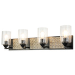 Arcadia Bathroom Vanity Light - Matte Black / Silver Leaf