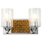 Arcadia Bathroom Vanity Light - Polished Chrome / Gold Leaf
