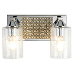 Arcadia Bathroom Vanity Light - Polished Chrome / Silver Leaf
