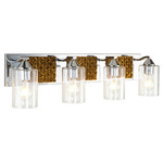 Arcadia Bathroom Vanity Light - Polished Chrome / Gold Leaf