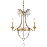 Louis Chandelier - Distressed Silver / Clear