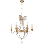 Louis Chandelier - Distressed Silver / Clear