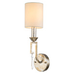 Lemuria Tall Wall Sconce - Antique Silver / Ivory