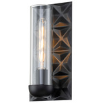 Alpha Wall Light - Matte Black / Clear