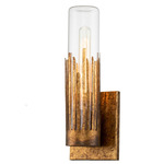 Sawgrass Cylinder Wall Light - Gold Leaf / Clear