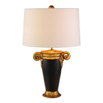 Gallier Table Lamp - Black / Gold / Natural