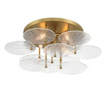 Artze Ceiling Light - Soft Brass / Clear