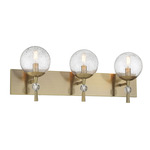 Populuxe Bathroom Vanity Light - Aged Brass / Clear