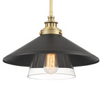 Segan Pendant - Coal / Soft Brass / Clear