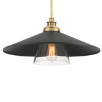 Segan Pendant - Coal / Soft Brass / Clear