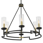 Hillstone Chandelier - Sand Coal / Clear Ribbed
