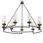 Hillstone Chandelier - Sand Coal / Clear Ribbed