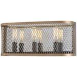 Marsden Commons Bathroom Vanity Light - Smoked Iron / Aged Gold / Mirror