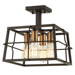 Keeley Calle Ceiling Light - Painted Bronze / Brushed Brass