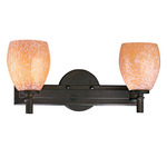 Art Glass Bathroom Vanity Light - Bronze / Caramel