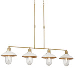 Downtown Edison Island Light - White / Soft Brass / Clear