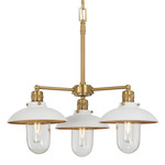 Downtown Edison Chandelier - White / Soft Brass / Clear