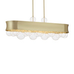 Verdi Square Linear Pendant - Gold / Clear