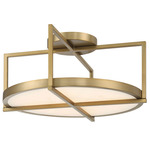 Boada Semi Flush Ceiling Light - Soft Brass / Alabaster