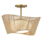 Key Largo Ceiling Light - Soft Brass / Etched Opal