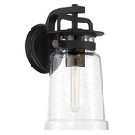 Maribel Heights Outdoor Wall Light - Sand Coal / Clear Seedy