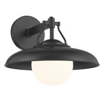 Cameo Shores Outdoor Wall Light - Coal / Etched Opal