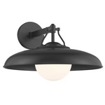 Cameo Shores Outdoor Wall Light - Coal / Etched Opal