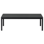 Workshop Long Coffee Table - Black Linoleum / Black Oak