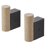 Attach Coat Hook - Set of 2 - Black / Oak