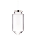 Dart Pendant - Polished Nickel / Clear