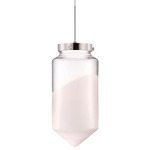 Dart Pendant - Polished Nickel / Opaline / Clear