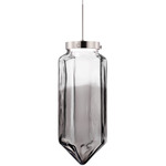 Facet Pendant - Polished Nickel / Grey / Clear