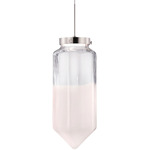 Facet Pendant - Polished Nickel / Opaline / Clear