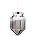 Facet Pendant - Polished Nickel / Grey / Clear