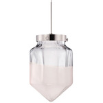 Facet Pendant - Polished Nickel / Opaline / Clear