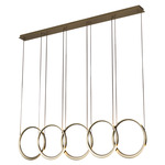 Eternal Linear Multi Light Pendant - Satin Antique Brass / Acrylic