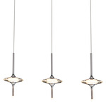 Light Year Linear Multi Light Pendant - Gray / Clear / Chrome