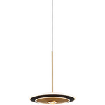 Uranas Pendant - Satin Dark Gray / Antique Brass