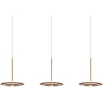 Uranas Linear Multi Light Pendant - Satin Dark Gray / Antique Brass