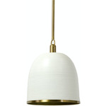 Rivoli Pendant - Antique Brass / White
