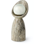 Alice Table Lamp - Travertine / White