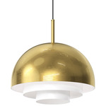 Modern Tiers Dome Pendant - Brass / White