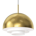 Modern Tiers Dome Pendant - Brass / White