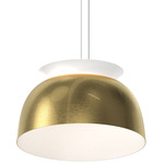 Belle Flare Short Pendant - Brass / White