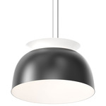 Belle Flare Short Pendant - Satin Black / White