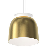 Belle Flare Medium Pendant - Brass / White