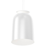 Belle Flare Tall Pendant - Satin White / White